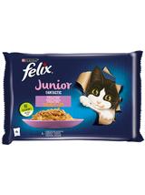 FELIX Fantastic Junior w galaretce z kurczakiem i łososiem 4x85g