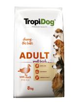 TROPIDOG Premium Adult Small Breeds z kaczką i ryżem 8kg + niespodzianka dla psa GRATIS!