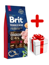 BRIT Premium By Nature Adult L 15kg + niespodzianka dla psa GRATIS!