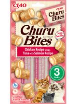 INABA  Churu Bites dla kota o smaku kurczaka, tuńczyka i łososia 3x10g