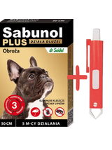 Sabunol Plus - Obroża przeciw pchłom i kleszczom dla psa 50cm+ TRIXIE Szczypce do usuwania kleszczy 9cm