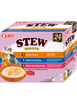 INABA Cat Ciao Stew - karma uzupełniająca dla kota o smaku kurczaka, tuńczyka i łososia 24x40g