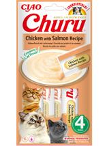 INABA  Churu przysmak dla kota o smaku kurczaka i łososia 4x14g