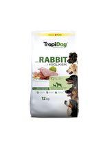 TROPIDOG Premium Adult medium & large breeds bogaty w królika i ryż 9,5kg / Opakowanie uszkodzone (9302) !!!