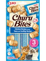 INABA  Churu Bites dla kota o smaku kurczaka, tuńczyka i przegrzebek 3x10g