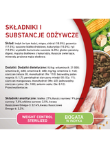 PURINA ONE Weight Control/Sterilized Medium/Maxi Karma dla psów bogata w indyka z ryżem 4x2,5 kg