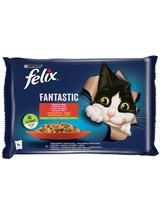 FELIX Fantastic w galaretce z kurczakiem i wołowiną 4x85g