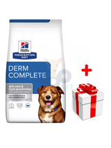 HILL'S PD Prescription Diet Canine Derm Complete 1,5kg + niespodzianka dla psa GRATIS!