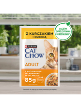 PURINA Cat Chow Adult Karma dla kotów z kurczakiem i cukinią w galaretce 10x85g (7+3 GRATIS)