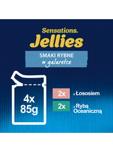 FELIX Sensations Jellies Karma dla kotów smaki rybne w galaretce 4x85g