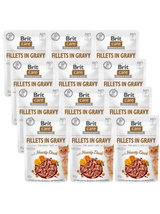 BRIT CARE Cat  Pouches Fillets in Gravy with Hearty Duck 12x85g