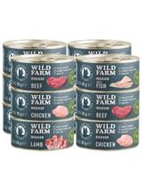 WILD FARM Mousse Mix smaków 12x85g - bezzbożowy mus dla kota