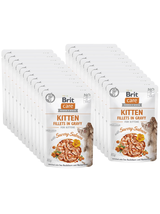 BRIT CARE Cat Kitten Fillets in Gravy with Savory Salmon Enriched with Sea Buckthorn and Nasturtium 24x85g