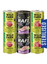 WILD FARM Premium Grain Free + Rafi 6x400g  - bezzbożowa karma dla kota sterylizowanego