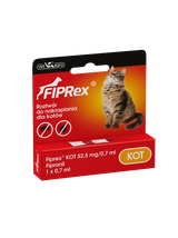 Fiprex KOT, 52,5 mg/0,7 ml, roztwór do nakrapiania dla kotów+ Cestal Cat tabletki na odrobaczanie kotów 2szt