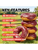 WILD FARM donut kolagenowy z kaczką i truskawkami 7cm 10x50g przysmak dla psa