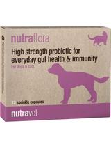 NUTRAVET Nutraflora For Dogs & Cats 12kaps - Probiotyk o wysokiej sile wspomagający codzienne zdrowie jelit i odporności