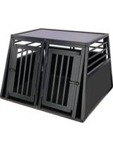 Kerbl Klatka transportowa dla psa, 92 x 97 x 68 cm, 2-drzwiowa, aluminiowa, grafit