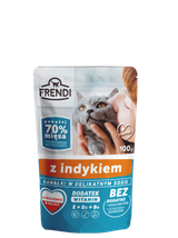 Frendi kawałki w delikatnym sosie z indykiem dla kota 48x100g