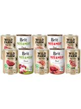 BRIT PATE & MEAT + WILD FARM Pate Mix smaków 10x400g