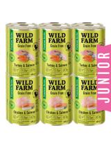 WILD FARM Premium Grain Free Turkey and Salmon / Chicken and Salmon Junior 12x400g  - bezzbożowa karma dla kociąt