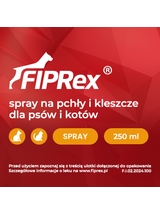 Fiprex Spray, 0,5 g/250 ml, roztwór na skórę dla psów i kotów