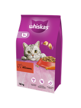 WHISKAS Adult 14 kg - sucha karma dla dorosłego kota, z pyszną wołowiną + niespodzianka dla kota GRATIS!!!