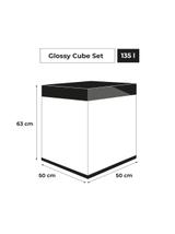 AQUAEL ZESTAW DROP GLOSSY CUBEST 50 D&N CZARNY + SZAFKA