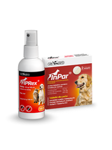Fiprex spray 100ml + InPar- tabletki odrobaczające dla psa (2 tabl.)