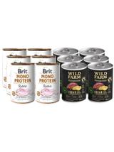BRIT MONO PROTEIN RABBIT + WILD FARM Monoprotein Wild Boar 12x400g