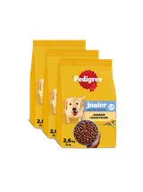 PEDIGREE Junior sucha karma dla psa z drobiem i warzywami 3x2,6kg