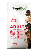 TROPIDOG Premium adult mediu & large breed indyk z ryżem 12kg