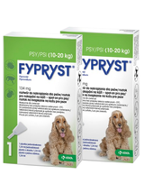 KRKA Fypryst Spot On krople na pchły i kleszcze dla psa 10-20 kg 134 mg/1,34 ml 2 szt.