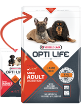 VERSELE-LAGA Opti Life Adult Digestion Mini 7,5kg + niespodzianka dla psa GRATIS!