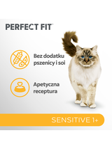 PERFECT FIT (Sensitive 1+) 6x750g Bogaty w indyka - sucha karma dla kota z wrażliwym układem trawiennym