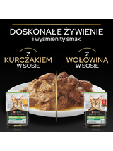 PRO PLAN Sterilised Mokra karma dla kotów wysterylizowanych z wołowiną i kurczakiem w sosie 10x85g