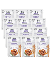 BRIT CARE Cat  Pouches Kitten Fillets in Jelly with Savory Salmon 12x85g