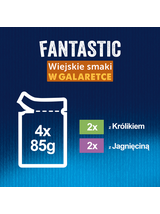 FELIX Wiejskie Smaki w galaretce z królikiem i jagnięciną 4x85g