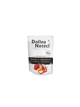 DOLINA NOTECI Danie z wołowiny z papryką i makaronem 100g-karma mokra dla psa