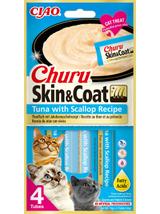INABA  Churu Skin & Coat dla kota o smaku tuńczyka i przegrzebek 4x14g