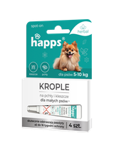 HAPPS Herbal - krople na pchły i kleszcze dla małych psów 5-10kg