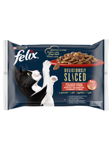 FELIX Deliciously Sliced Wiejskie Smaki Mokra karma dla kota 4x80g