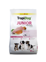 TROPIDOG Premium Junior Small and Medium Breeds bogaty w indyka i ryż 8kg