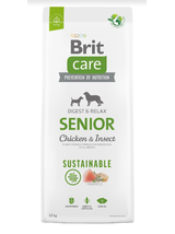 BRIT CARE Dog Sustainable Senior Chicken & Insect 12kg + niespodzianka dla psa GRATIS!