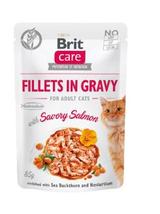 BRIT CARE Cat  Pouches Fillets in Gravy with Savory Salmon 85g