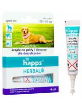 HAPPS Herbal - krople na pchły i kleszcze dla dużych psów  20-40kg (2opakowania)