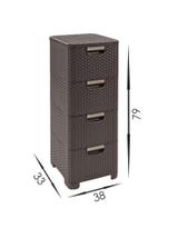 Curver Regał z szufladami 4x14L STYLE ciemny brąz