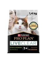 PRO PLAN LiveClear Karma dla dorosłych kotów po zabiegu sterylizacji bogata w łososia 1,4 kg
