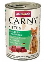 ANIMONDA Carny Kitten smak: wołowina, kurczak i królik 12x400g