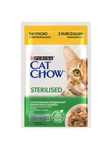 CAT CHOW Sterilised Karma dla kotów z kurczakiem i bakłażanem w sosie 10x85g